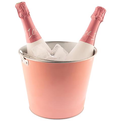 Secchiello Per Il Ghiaccio Con Maniglia Rosa Metallo 5 L - Foto 1