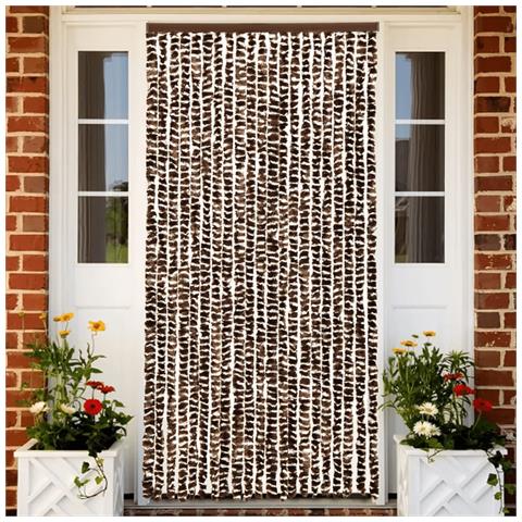 Tenda Antimosche Marrone E Bianca 90x200 Cm In Ciniglia - Foto 1