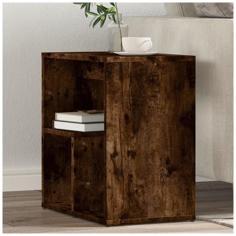 Tavolini 2pz Rovere Fumo 50x30x50 Cm In Legno Multistrato - Foto 1