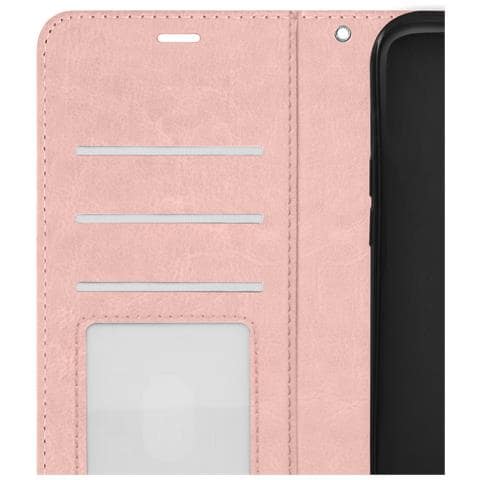 Custodia Per Iphone 15 Pro Portafoglio Funzione Supporto E Cordino, Rosa Champagne - Foto 2
