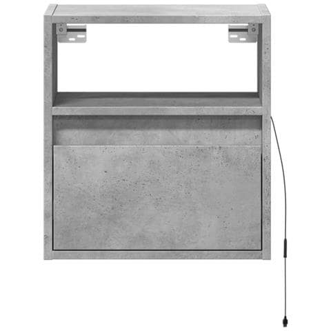 Mobile Tv A Parete Con Luci Led Grigio Cemento 41x31x45 Cm - Foto 2