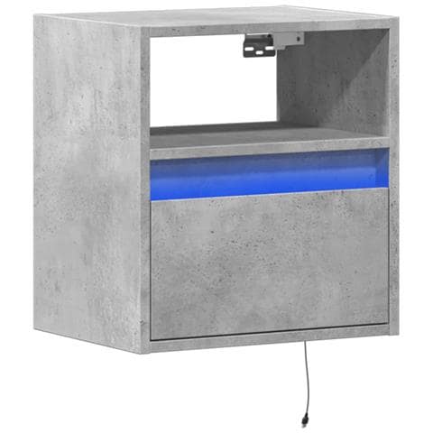Mobile Tv A Parete Con Luci Led Grigio Cemento 41x31x45 Cm - Foto 10