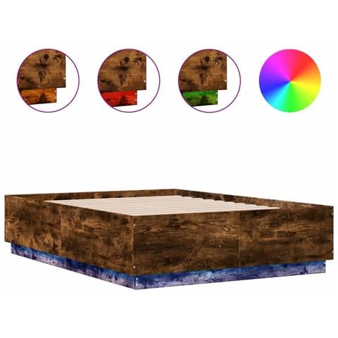 Giroletto Con Luci Led Rovere Fumo 140x190 Cm Legno Multistrato - Foto 2