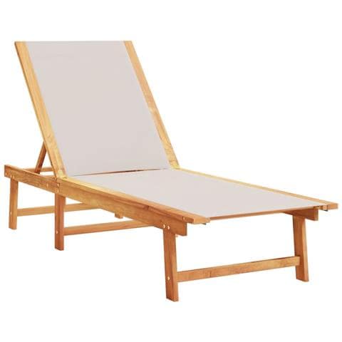 Lettini Prendisole 2 Pz Grigi Legno Massello Acacia E Textilene - Foto 3