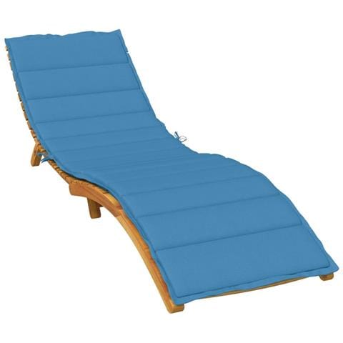 Cuscino Per Lettino Prendisole Blu Mélange 200x60x4 Cm Tessuto - Foto 1