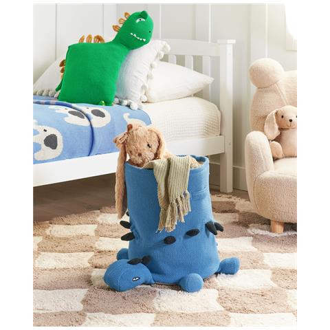 Cestino Per Bambini Dinosauro Bagnu Cotone Blu - Foto 1
