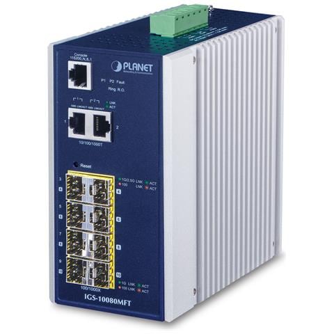 IGS-10080MFT switch di rete Gestito Gigabit Ethernet (10/100/1000) Blu, Bianco - Foto 1