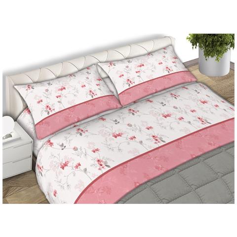 Completo Lenzuola Matrimoniale 100% Cotone Made Italy Disegno Jenny Cn Matrimoniale Rosa - Foto 1