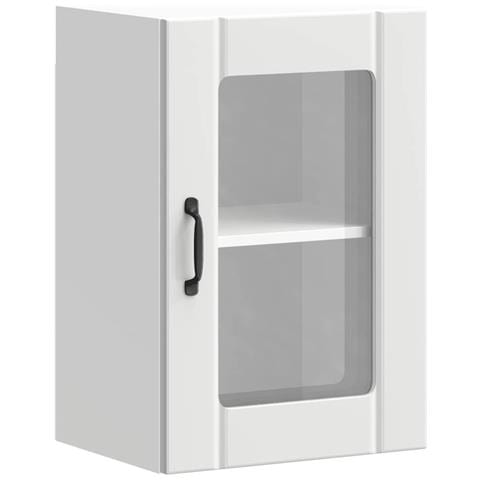 Pensile Da Cucina Con Porta In Vetro Lucca Bianco - Foto 2