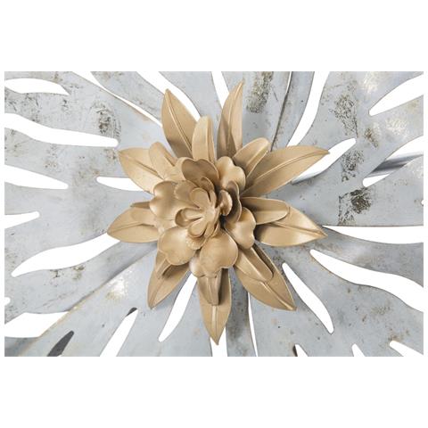 Decorazione In Metallo 3d Fiori 7 - Multicolore - Metallo - 140x10x74,5 Cm - Foto 2