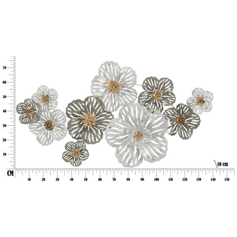 Decorazione In Metallo 3d Fiori 7 - Multicolore - Metallo - 140x10x74,5 Cm - Foto 6