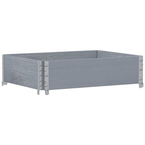 Fioriera Da Giardino Grigia 80x60 Cm Legno Massello Di Pino - Foto 1