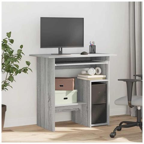 Lusso Casadino - Scrivania Grigio Sonoma 80x45x74 Cm In Legno Multistrato - Foto 2