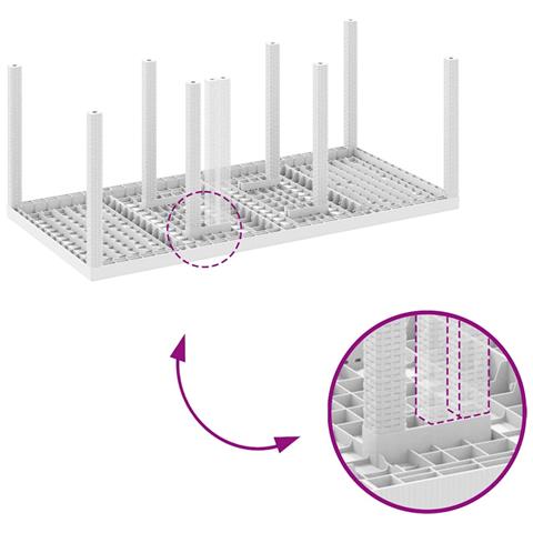 Set da Pranzo da Giardino 7 Pezzi con Cuscini Bianco Polyrattan - Foto 9