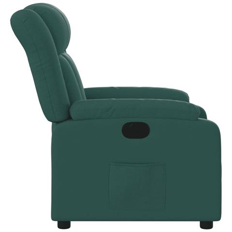 Poltrona Elettrica Reclinabile Verde Scuro in Tessuto - Foto 9