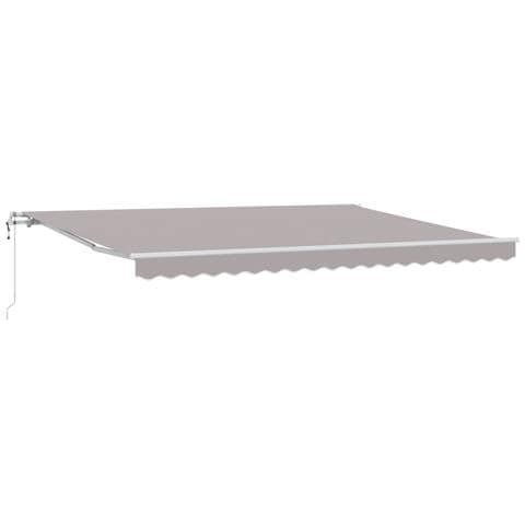 Tenda automatica retrattile  Grigia chiara 450x350 cm, Tessuto di ricambio per tenda  per telaio 4,5x3,5 m Grigio chiaro - Foto 1