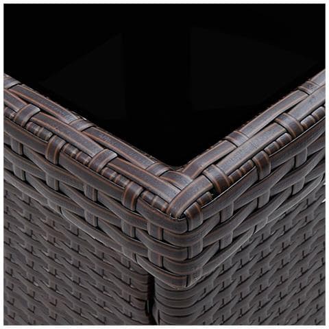 Set Pranzo da Giardino 5pz Polyrattan e Vetro Temperato Marrone - Foto 9