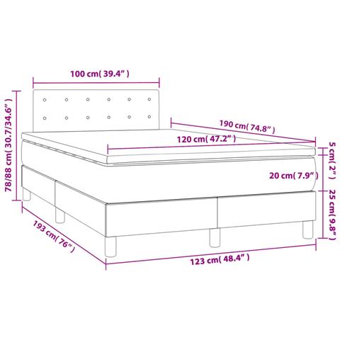 Giroletto a Molle con Materasso Tortora 120x190 cm in Tessuto - Foto 9