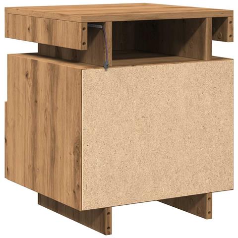 Comodini con Luci LED 2pz Rovere Artigianale 40x39x48,5 cm - Foto 9