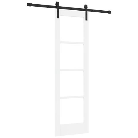 Porta Scorrevole con Set di Ferramenta 'ORKDAL'Bianca 61x198.5 cm, Porta Interna con Vetro 'ORKDAL'Bianca 61x198.5x4 cm - Foto 1