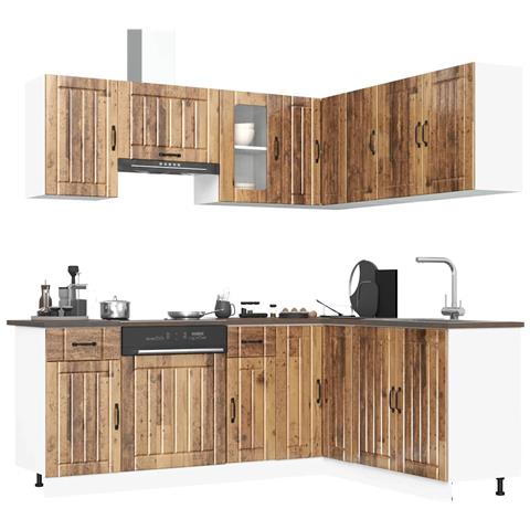 Set Mobili da Cucina 11 pz Kalmar Legno Vecchio in Truciolato - Foto 2