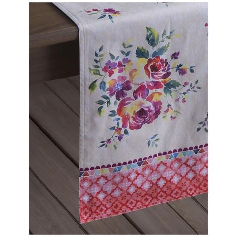 Maison D'hermine Runner Da Tavola In Cotone Dipinto A Mano 50x150 Cm - Foto 2