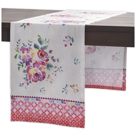 Maison D'hermine Runner Da Tavola In Cotone Dipinto A Mano 50x150 Cm - Foto 1
