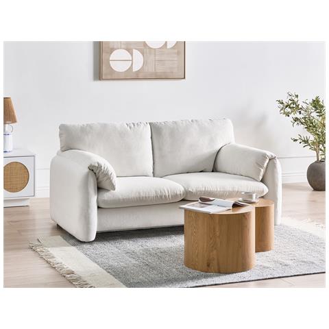 Divano 2 Posti Geta Tessuto Bianco Sporco - Foto 1