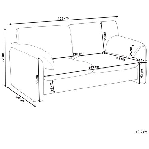 Divano 2 Posti Geta Tessuto Bianco Sporco - Foto 8