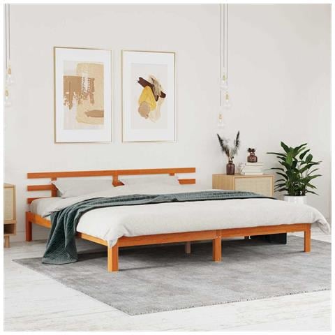 Struttura del letto Cera marrone 200 x 200 cm - Foto 2