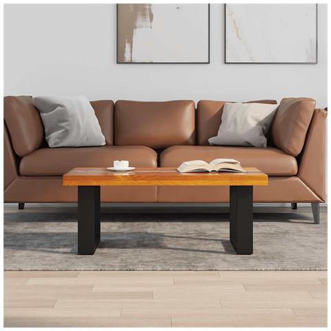 Lusso Casadino -  Tavolino Da Salotto In Legno Di Teak E Resina 100x50 Cm - Foto 2