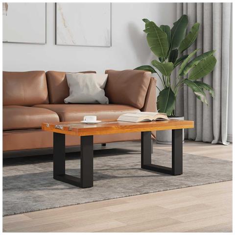 Lusso Casadino -  Tavolino Da Salotto In Legno Di Teak E Resina 100x50 Cm - Foto 8