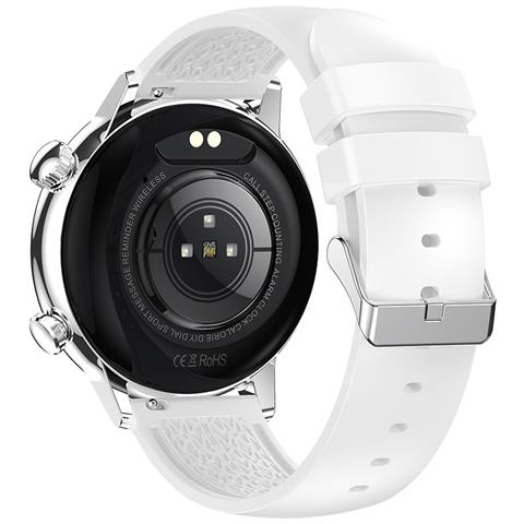 Smartwatch Argento Con Cinturino In Silicone Grigio - Bluetooth, Nfc E Monitoraggio Della Salute - Foto 2