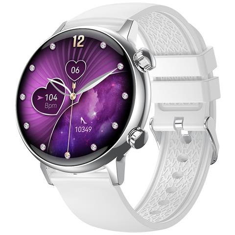 Smartwatch Argento Con Cinturino In Silicone Grigio - Bluetooth, Nfc E Monitoraggio Della Salute - Foto 1