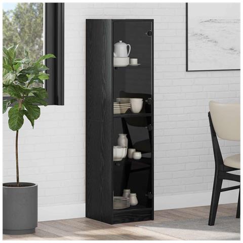 Credenza Rovere Nero 35 x 37 x 142 cm Legno multistrato - Foto 2