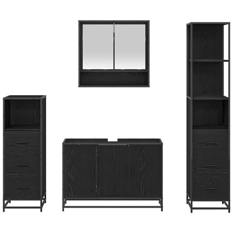 Set di mobili per il bagno con porta 3 pcs Rovere artigianale - Foto 9