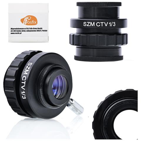 Adattatore 1/3ctv Per Microscopio Stereoscopico - Alta Qualità, Visione Ampia | Ingrandimento 0,3x, Montaggio 27,7mm / 25mm - Foto 1