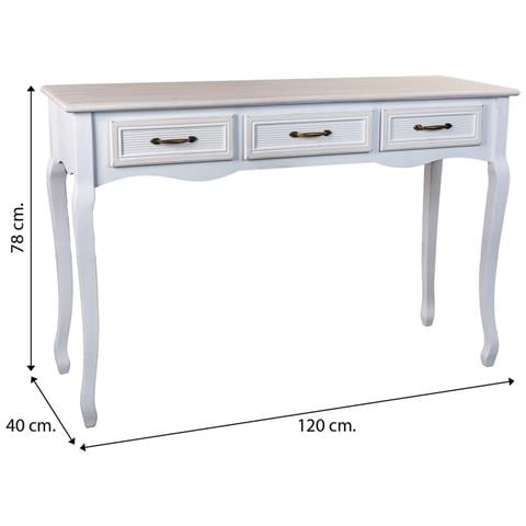 Mobile Da Ingresso In Legno Con 3 Cassetti 120x40x78 - Foto 8