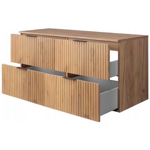 | Mobiletto - 120 cm | Marrone opaco - Rovere | L /H /D 120/57/46 cm | 2 cassetti Softclose | Mobili da bagno, mobili da bagno, mobili base - Foto 2