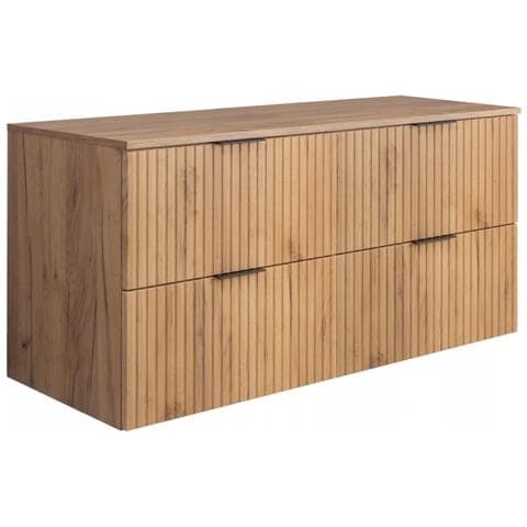 | Mobiletto - 120 cm | Marrone opaco - Rovere | L /H /D 120/57/46 cm | 2 cassetti Softclose | Mobili da bagno, mobili da bagno, mobili base - Foto 1