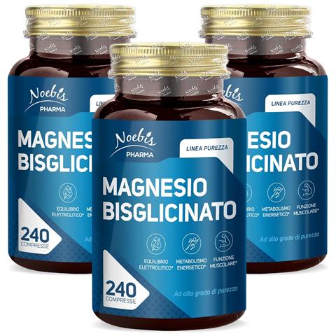 Magnesio Bisglicinato 240 Compresse - Alta Biodisponibilità e Tollerabilità - Energia, Muscoli e Sistema Nervoso (Confezione tripla) - Foto 1