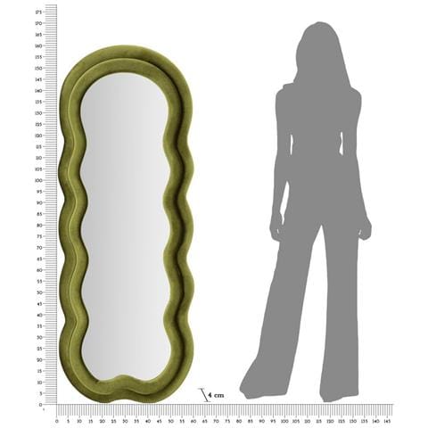 Specchio Con Cornice Onde 1-verde-mdf-60x4x160 Cm - Foto 6