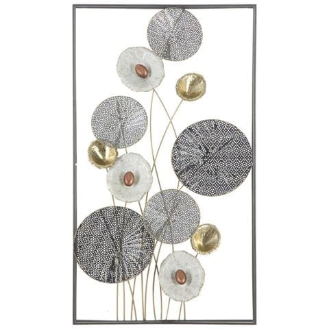 Decorazione In Metallo 3d Fiori 14-multicolore-metallo-50x6x90,5 Cm - Foto 1