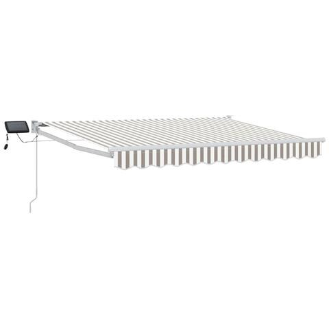 Tenda retrattile manuale con LED Grigio chiaro e bianco - Foto 1