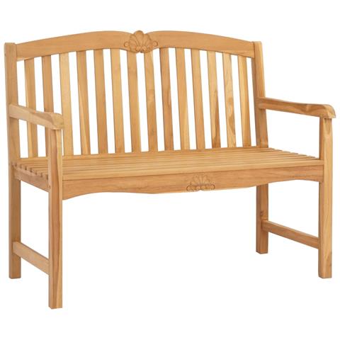 Panchina in legno intagliata a mano Naturale 114 x 60 x 95 cm - Foto 1