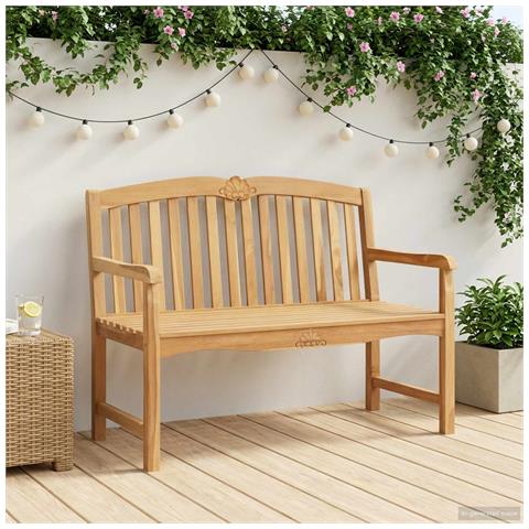 Panchina in legno intagliata a mano Naturale 114 x 60 x 95 cm - Foto 2
