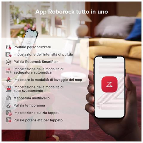 Qrevo S5V Aspirapolvere Robot e Lavapavimenti 2-in-1, Aspirazione 12000Pa, Doppio Sistema Anti-Groviglio, 2 Spazzole Rotanti Sollevabili, Evitamento Ostacoli Intelligente, Lavaggio automatico e asciugatura del panno, Bianco - Foto 2