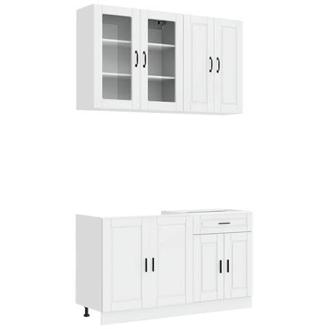 Unità Cucina PORTO 4 pcs Bianco Lucido Legno ingegnerizzato - Foto 1