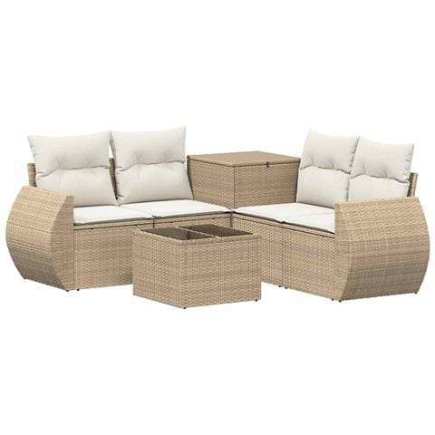 Set di divani 6 pz Beige e Bianco Crema - Foto 1