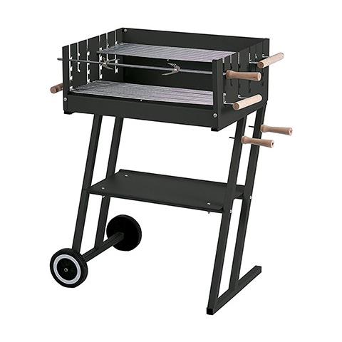 Barbecue a Legna Struttura in Acciaio con Ripiano Portaoggetti - Foto 6